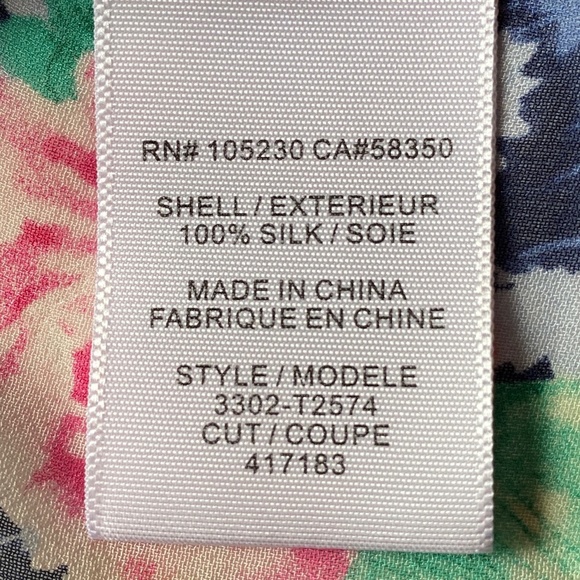 Joie Zeala Boho Sheer Silk Multicolor Floral Blouse Sz Medium - Picture 10 of 15